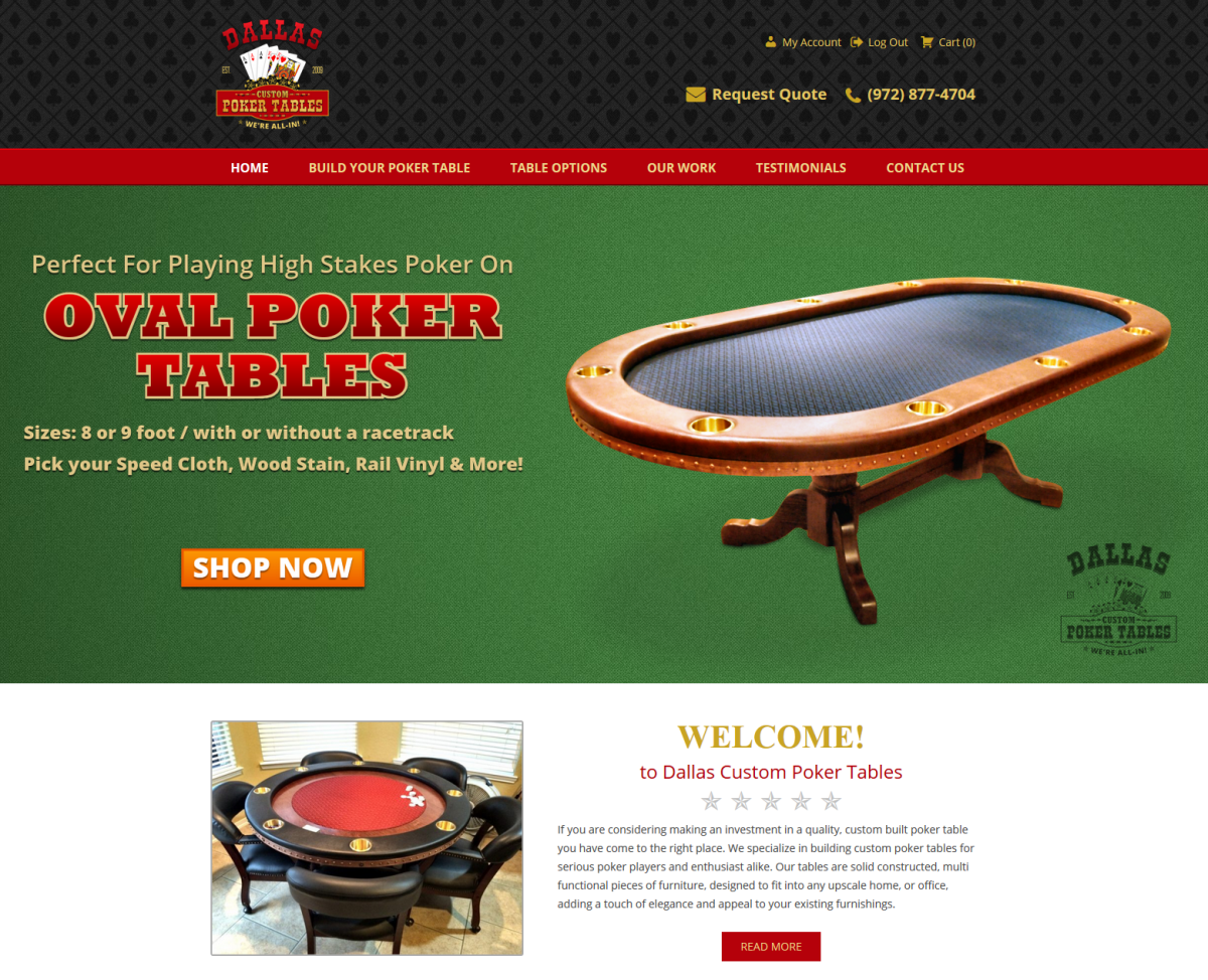 Dallas Custom Poker Tables Portfolio JH  Designer