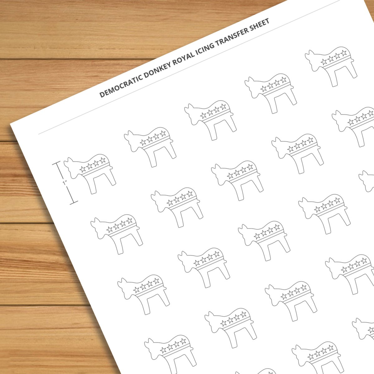 Democratic Donkey Royal Icing Transfer Design (3 sizes) | JH Web Designer