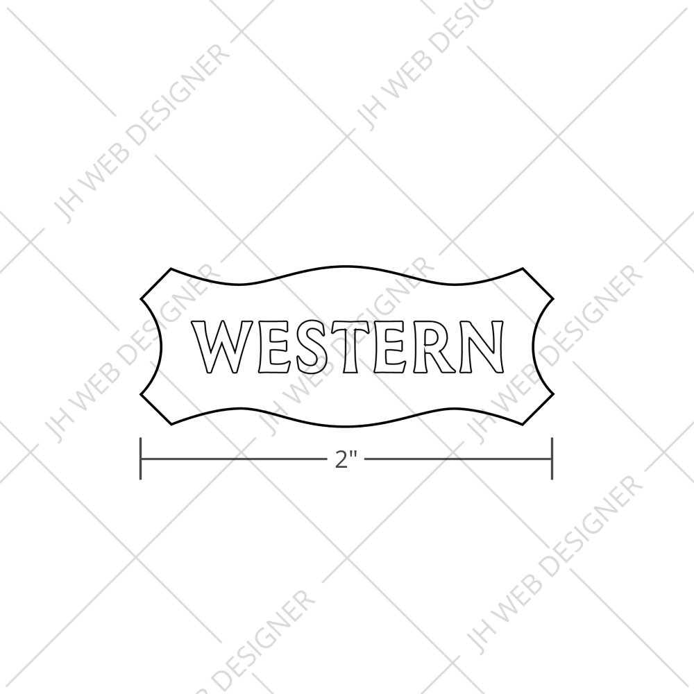 Western Sign Royal Icing Transfer Design (3 sizes) | JH Web Designer
