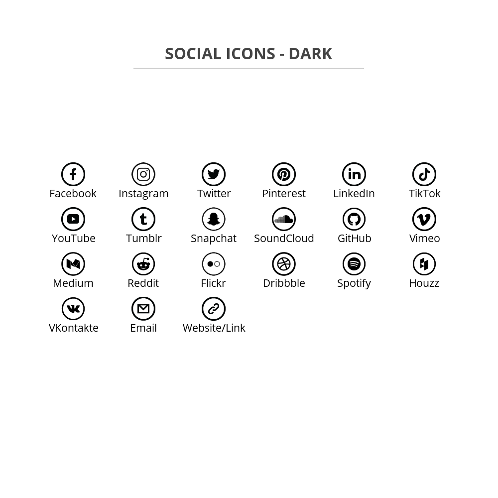 Social Icons for WooCommerce Emails – Social Icons Dark List