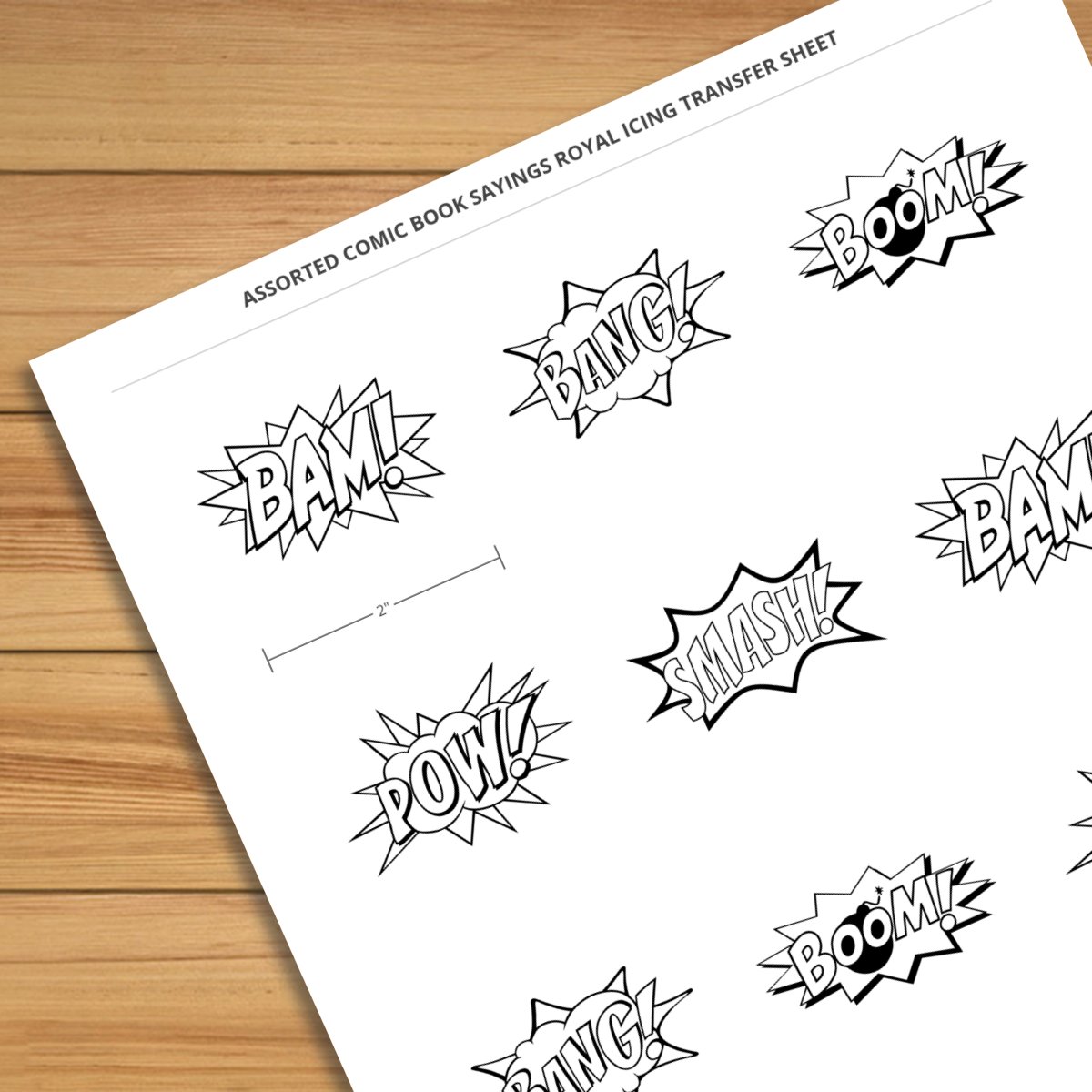 assorted-comic-book-sayings-2-inch-royal-icing-transfer-sheet