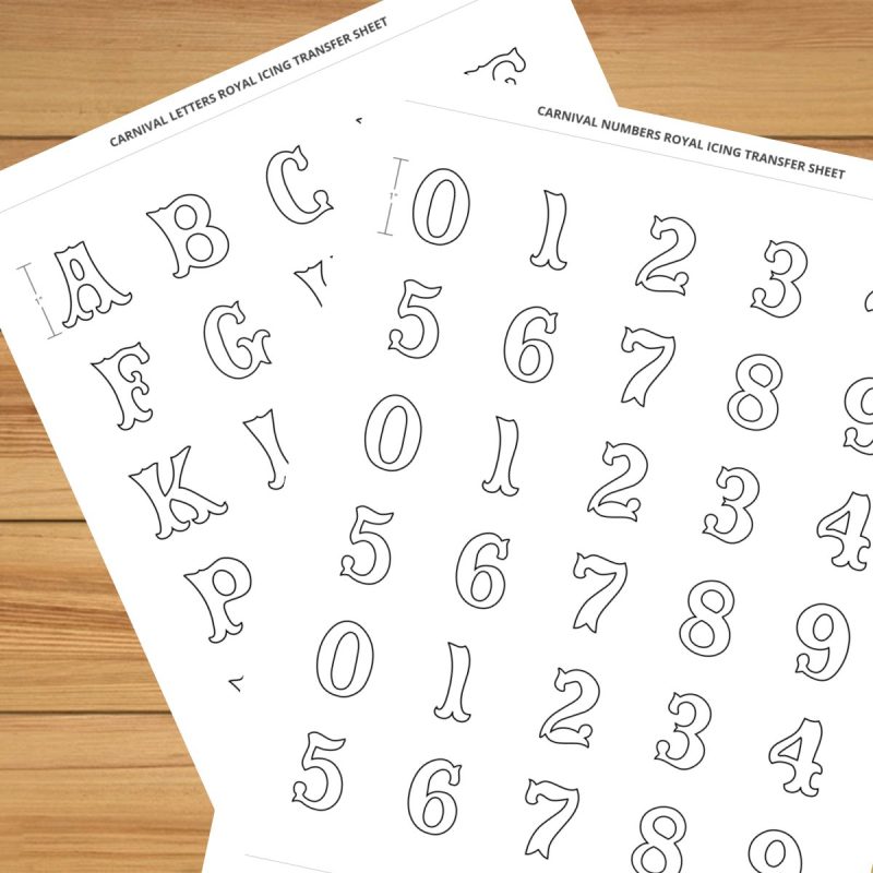 Varsity Numbers Royal Icing Transfer Design (4 sizes) | JH Web Designer