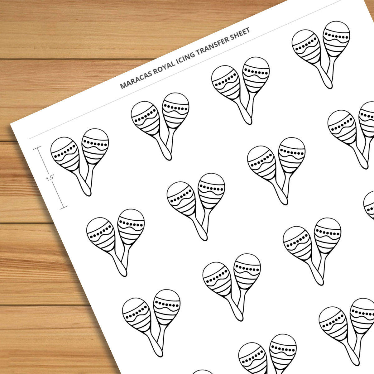 maracas-1-5-inch-royal-icing-transfer-sheet