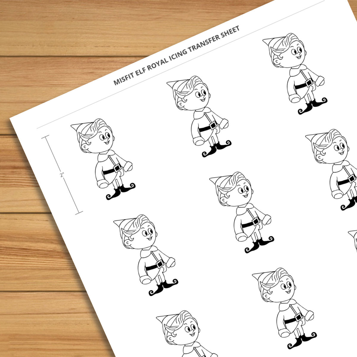 misfit-elf-2-inch-royal-icing-transfer-sheet